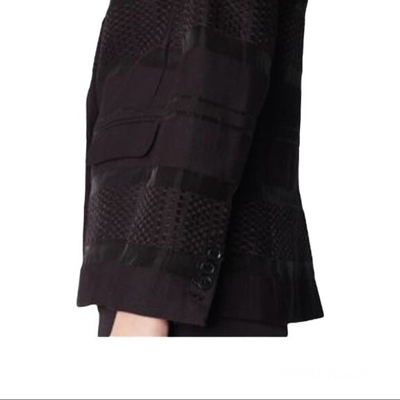 Armani Exchange Textured Stripe Blazer Black Size 2 - Picture 4 of 14
